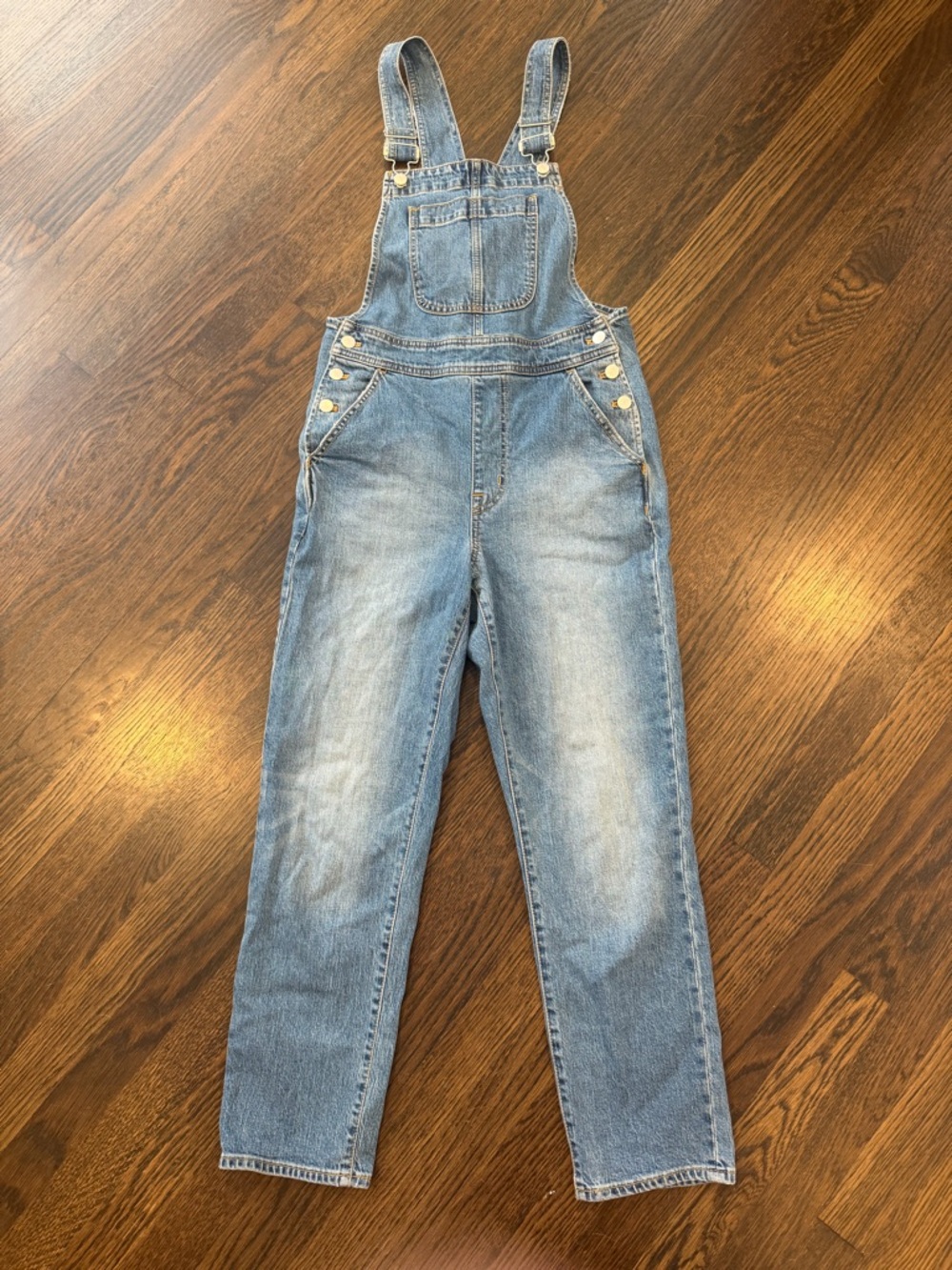 J. Crew Distressed Blue Denim Overalls